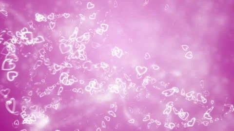 Flying hearts and particles Stock Footage 20509209