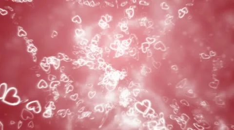 Flying hearts and particles Stock Footage 20515985