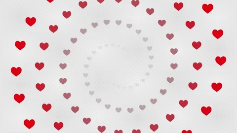 Flying hearts animation on transparent background. Stock Footage 305243572
