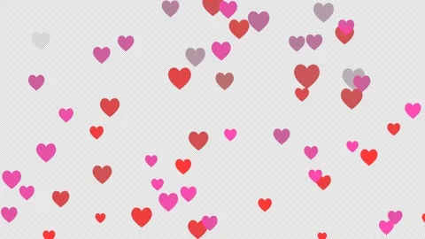Flying hearts animation on transparent background. Alpha channel included. Stock Footage 311355448