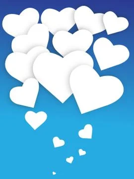 Flying Hearts Blue background Vector Illustration Illustrazione stock