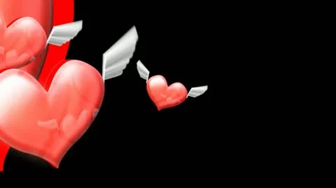 Flying hearts Stock-Footage 12364148