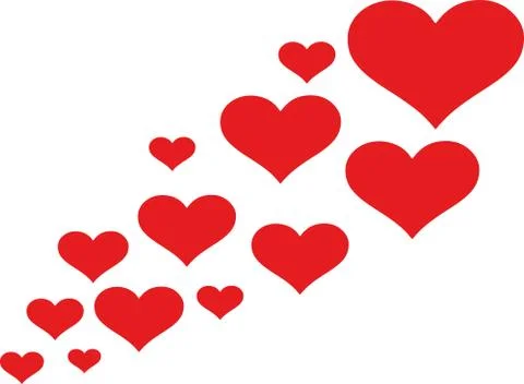 Flying hearts Stock Illustration