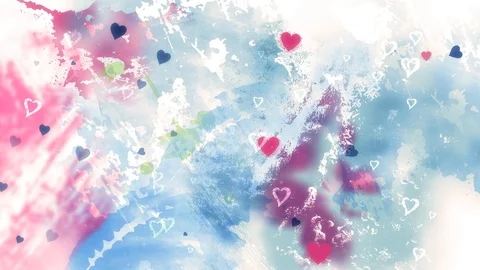 Flying Hearts pink Background 2 Video stock 121128156