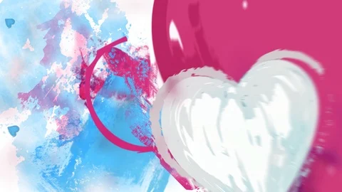 Flying Hearts pink Background 3 Video stock 121128113