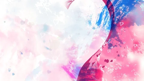Flying Hearts pink Background 4 Video stock 121127892