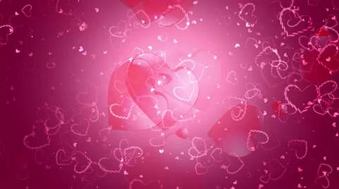 Flying hearts on a pink background Stock Footage 45943742