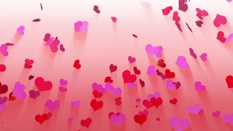 Flying Hearts pink background loop Stock Footage 84994052