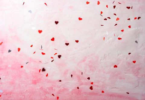 Flying hearts on pink Stock Photos