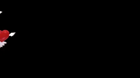 Flying Hearts Transition Stock Footage 100539012