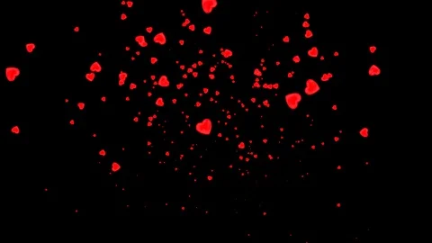 Flying hearts with transparent background. Slow motion Stock Footage 95936673