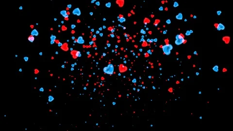 Flying hearts with transparent background. Slow motion Stock Footage 95944638