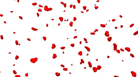 Flying hearts on white background, loop able Stock Footage 58580559
