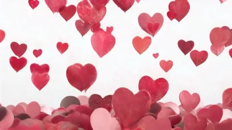 Flying hearts on white background, special video for Valentine's Day Stock Footage 301282648