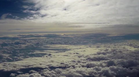 Flying in heaven clouds, peaceful fly in paradise, sun shines Vidéo 43963919