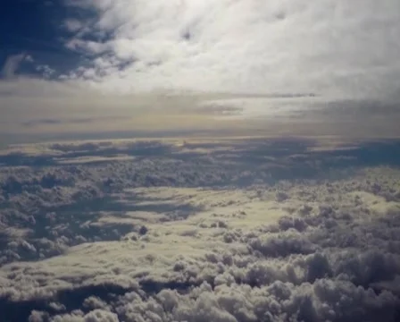 Flying in heaven clouds, peaceful fly in paradise, sun shines, click for HD Vidéo 43966720