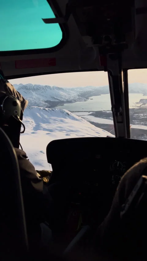 FLYING IN HELICOPTER IN ALASKA VERTICAL Stock Footage 249111206