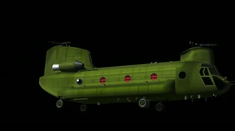 Flying helicopter CH-47 (matte) Stock Footage 11874080