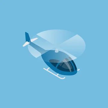 Flying helicopter isometric view Stock Illustration