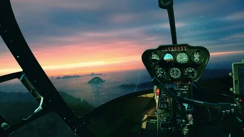 Flying a helicopter over islands  스톡 동영상 73806979