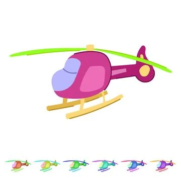 Flying helicopter toy vector cartoon graphic Stock Illustration