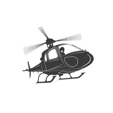 Flying helicopter vector with pilot Stock Illustration