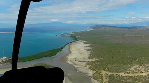 Flying hellicopter in Haiti Stock Footage 44300879