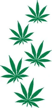 Flying hemp leafs Marijuana Stock Illustration