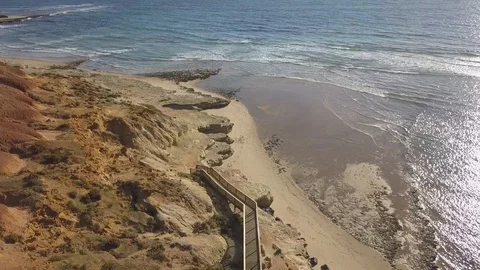 Flying high above beach Stock Footage 110724847