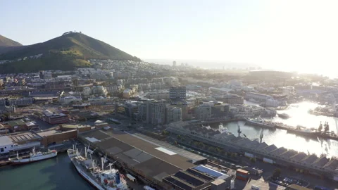 Flying high above the harbor Stock Footage 169825217