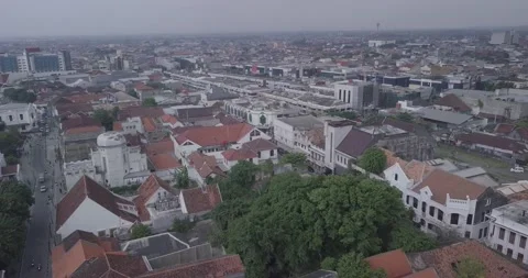 Flying High Above :  Semarang (RAW Footage) 4K Stock Footage 237801016
