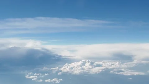 Flying High Above White Clouds Toward Las Vegas Nevada Stock Footage 303359076
