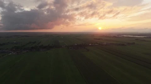Flying high over agricultural fields Stock Footage 320069014