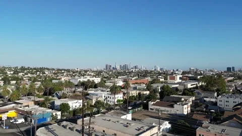 Flying High Over Elysian Heights A Path to the Los Angeles City Skyline Vídeo Stock 240247561