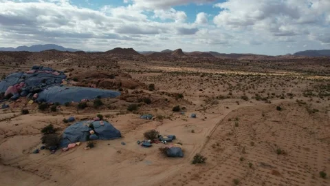 Flying High Over Tafraoute : Capturing Morocco's Scenic Charm Stock Footage 296577934