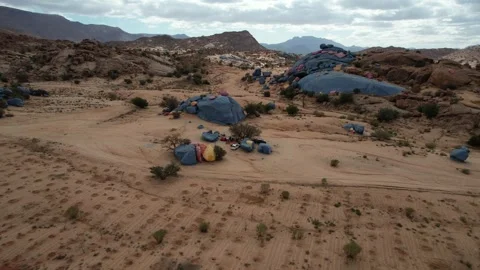 Flying High Over Tafraoute : Capturing Morocco's Scenic Charm Stock-Footage 296581611