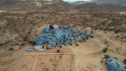 Flying High Over Tafraoute : Capturing Morocco's Scenic Charm Video stock 296581744