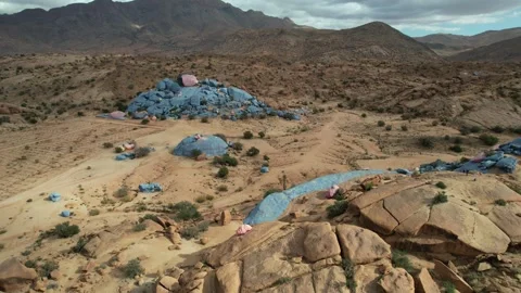 Flying High Over Tafraoute : Capturing Morocco's Scenic Charm Stock-Footage 296582186