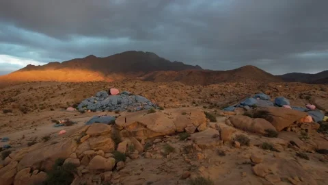 Flying High Over Tafraoute : Capturing Morocco's Scenic Charm Stock Footage 296582230
