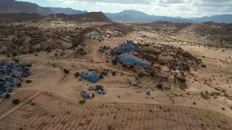 Flying High Over Tafraoute : Capturing Morocco's Scenic Charm Stock Footage 296582457