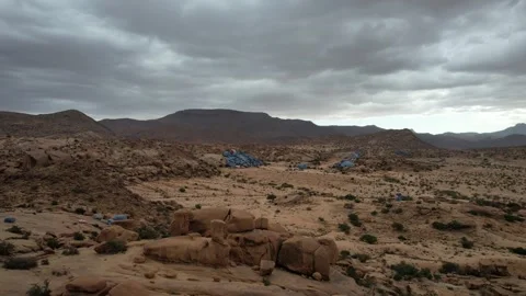 Flying High Over Tafraoute : Capturing Morocco's Scenic Charm Stock Footage 296582504