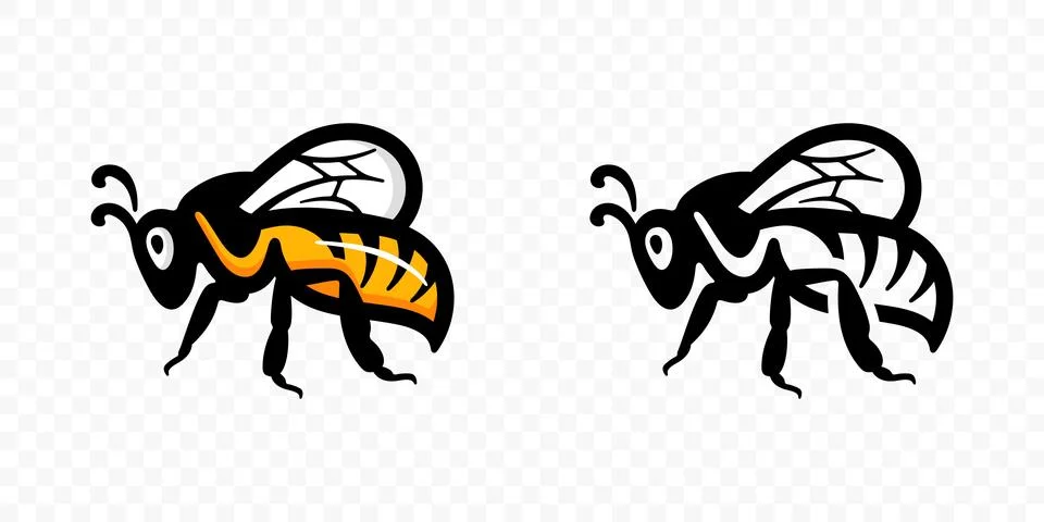 Flying honey bee vector logo design Stock Illustration