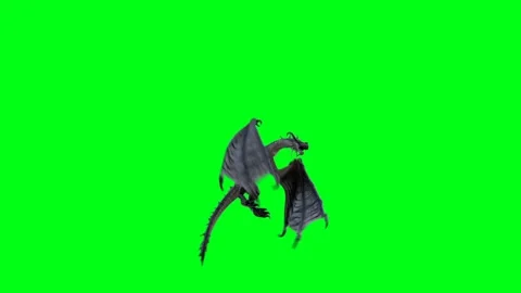 Flying horror dragon. Fantasy concept. 4K green screen isolate Видео 265010531