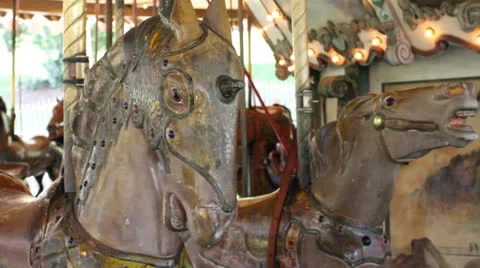 Flying Horses Carousel Stock Footage 22798478