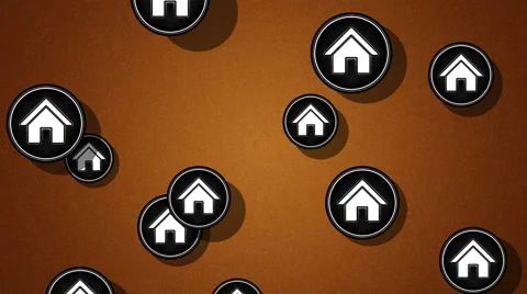 Flying house icons. Looping. Alpha channel is included. Stock Footage 50561607