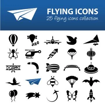 Flying icons Stock Illustration
