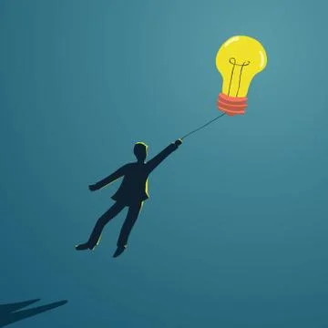 Flying with idea Stock Illustration