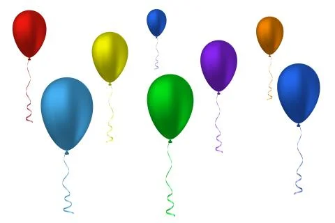 Flying inflatable balls of different colors Stock Illustration