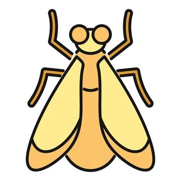 Flying insect bug cartoon line icon Illustrazione stock
