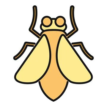 Flying insect bug outline drawing icon Stock Illustration